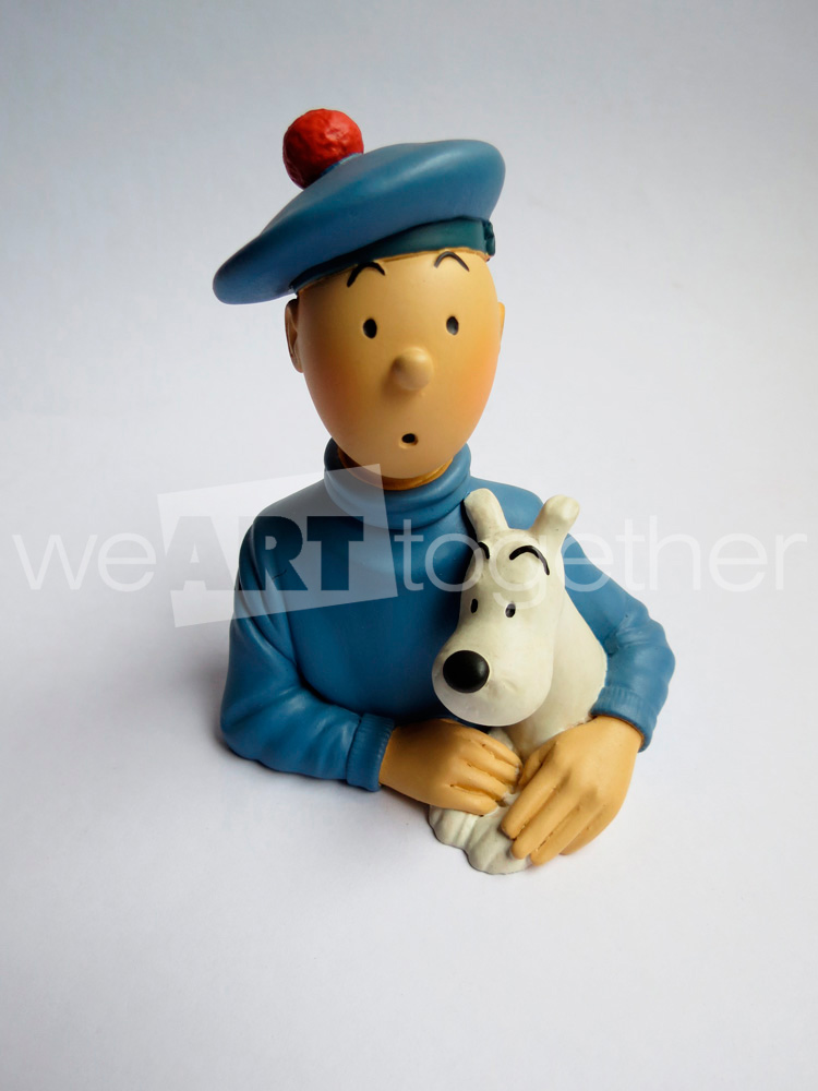 Figurine, Tintin assis dans l'herbe, l'Île noire